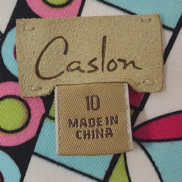 Caslon Geometric Print A-Line Skirt Size 10 – Colorful & Bold Cotton Blend - Picture 6 of 8